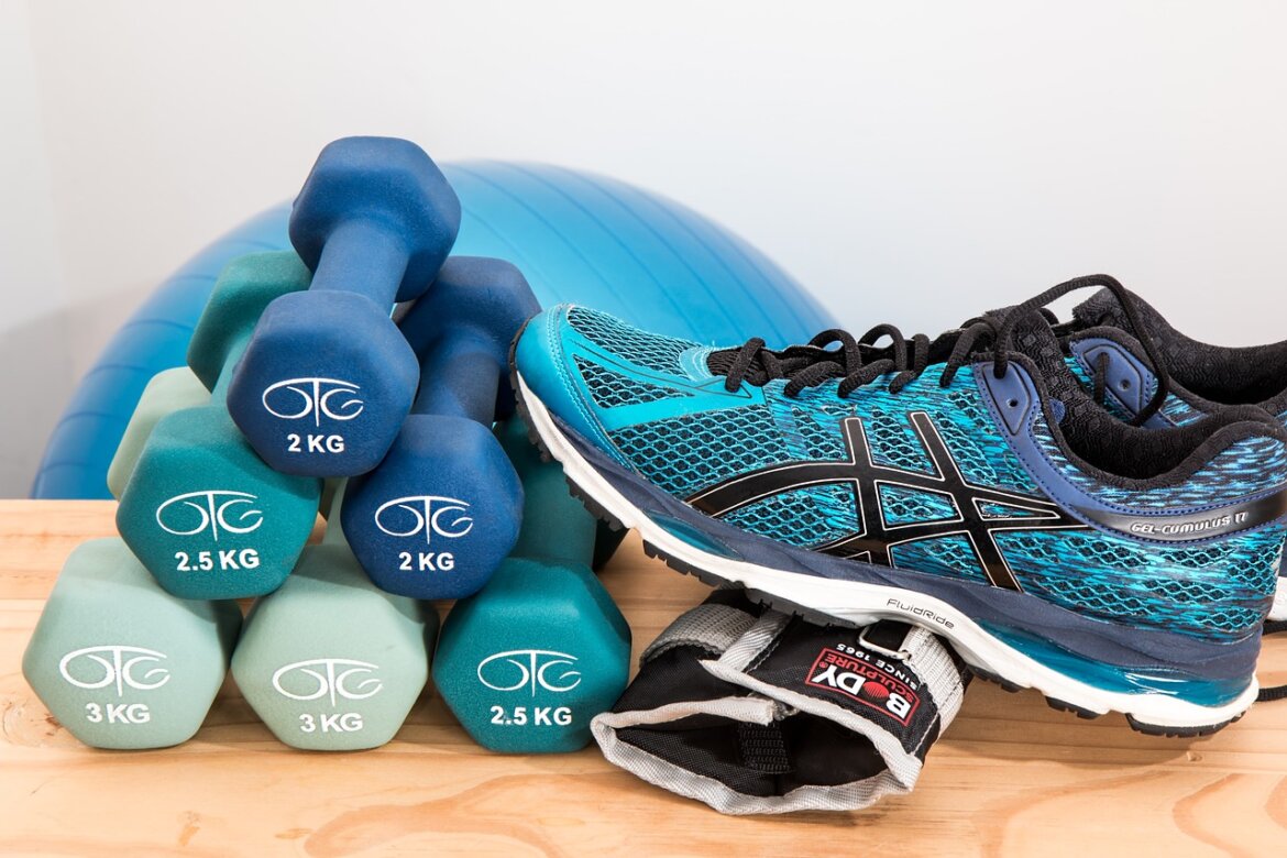 Photo by stevepb dumbbells, shoes, sneakers